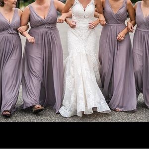 Allure Bridesmaid Floor Length Dress, style 1614 color Zinc